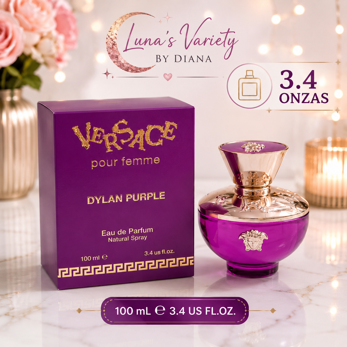 Versace Pour Femme Dylan Purple Eau de Parfum – 3.4 oz / 100 mL