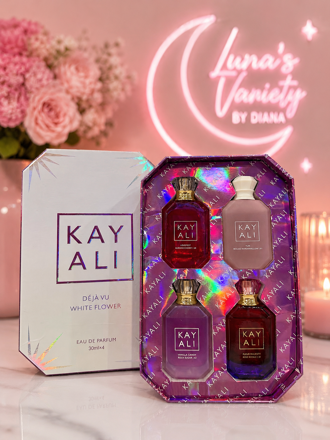 Kay Ali Déjà Vu White Flower Perfume Gift Set – 4 Pieces