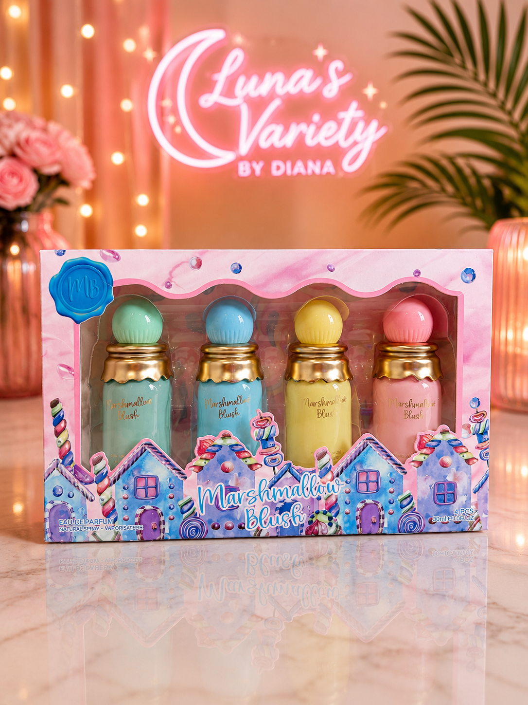 Marshmallow Blush Sweet Perfume Collection – 4 Piece Set