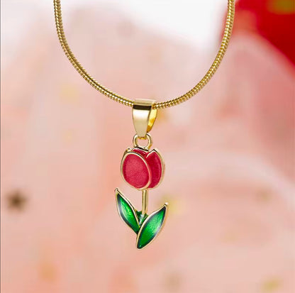12 Tulip pendant necklaces