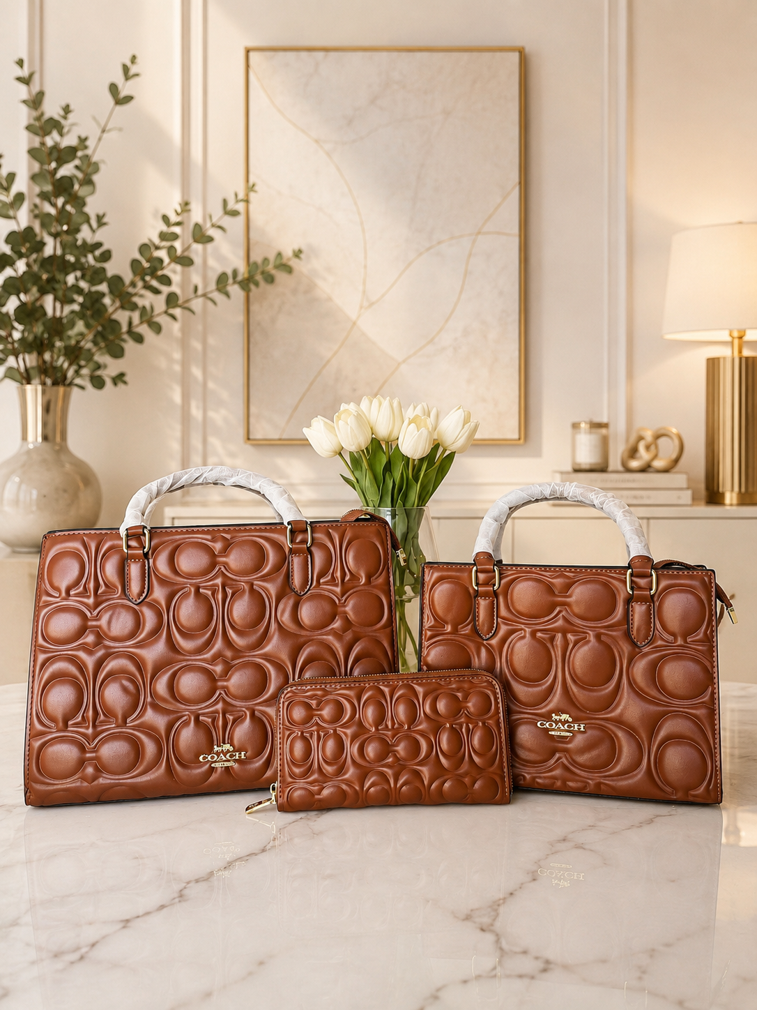 Coach 3-Piece Handbag Set – 2 Handbags + Wallet