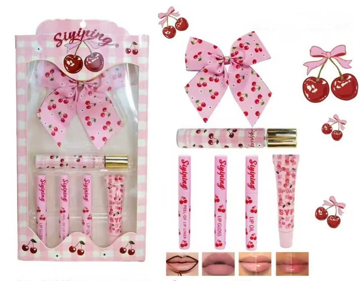 Set de Lip Gloss, perfume & accesorio para el cabello