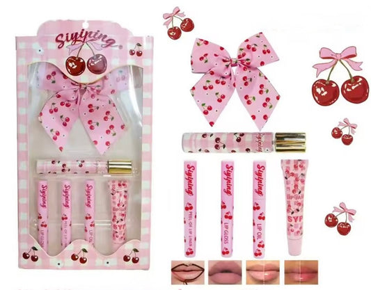 Set de Lip Gloss, perfume & accesorio para el cabello