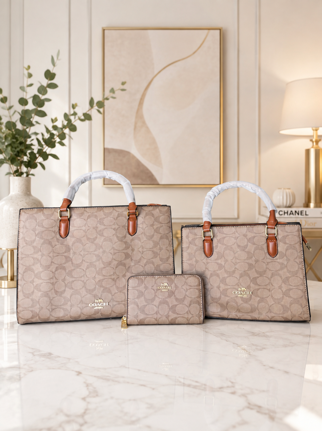 Coach 3-Piece Handbag Set – 2 Handbags + Wallet