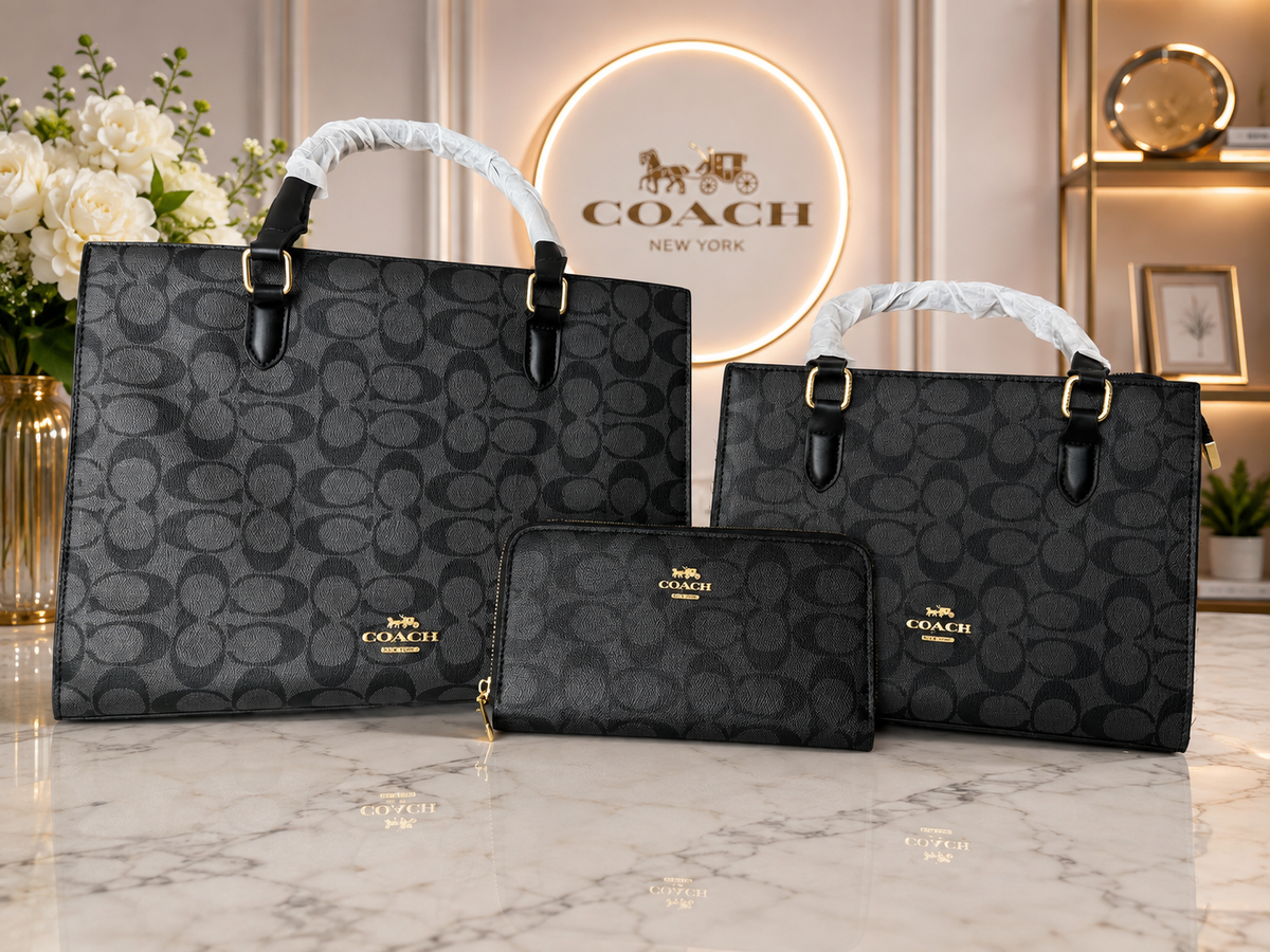 Coach 3-Piece Handbag Set – 2 Handbags + Wallet