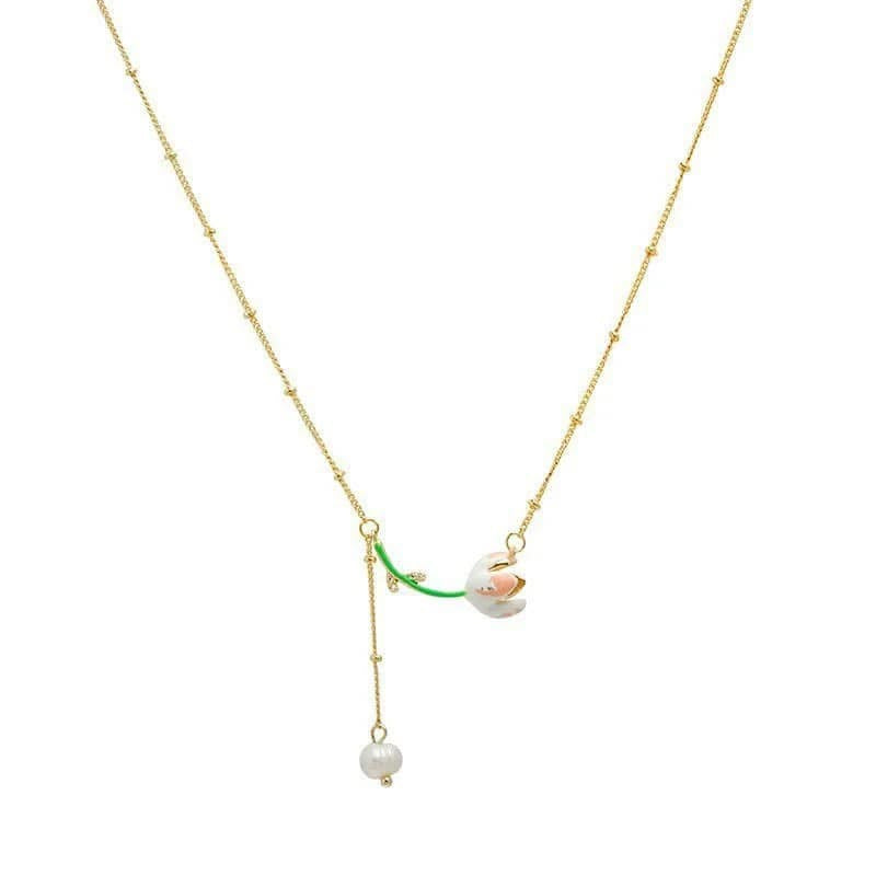 2 tulip pendant necklaces