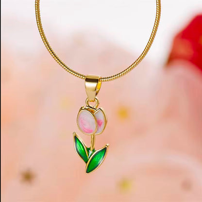 12 Tulip pendant necklaces