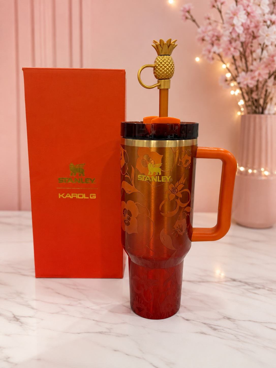 Stanley x KAROL G Quencher Tumbler with Box & Pineapple Accessory