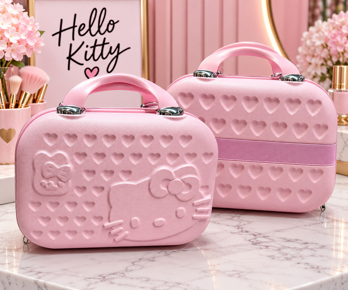 Hello Kitty Pink Cosmetic & Makeup Travel Case