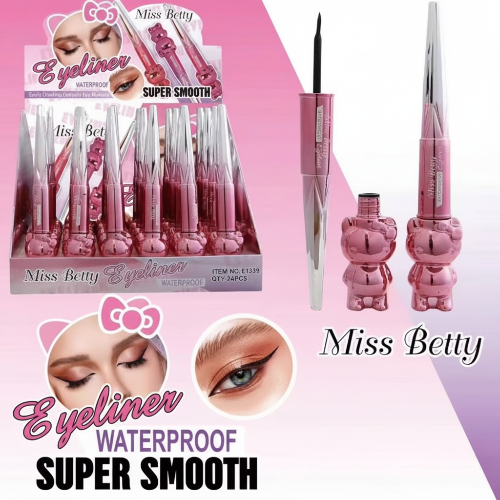 Miss Betty Eyeliner sin texto en cuadro rosa