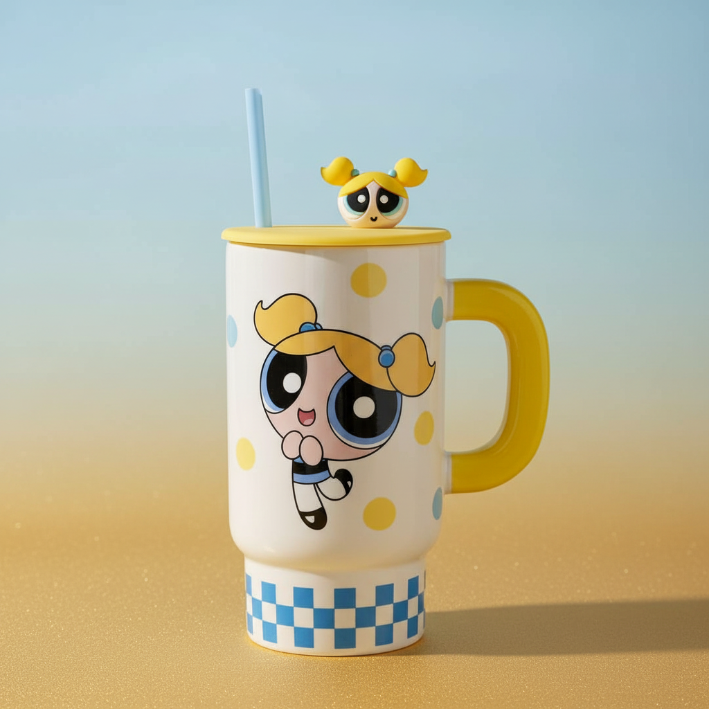 Vaso Térmico Burbuja con Fondo Azul y Dorado