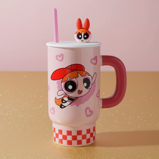 Vaso Térmico con Fondo Rosa y Dorado